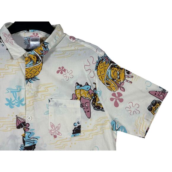 SpongeBob SquarePants Nickelodeon Button Up Shirt All Over Print Large - Picture 6 of 11